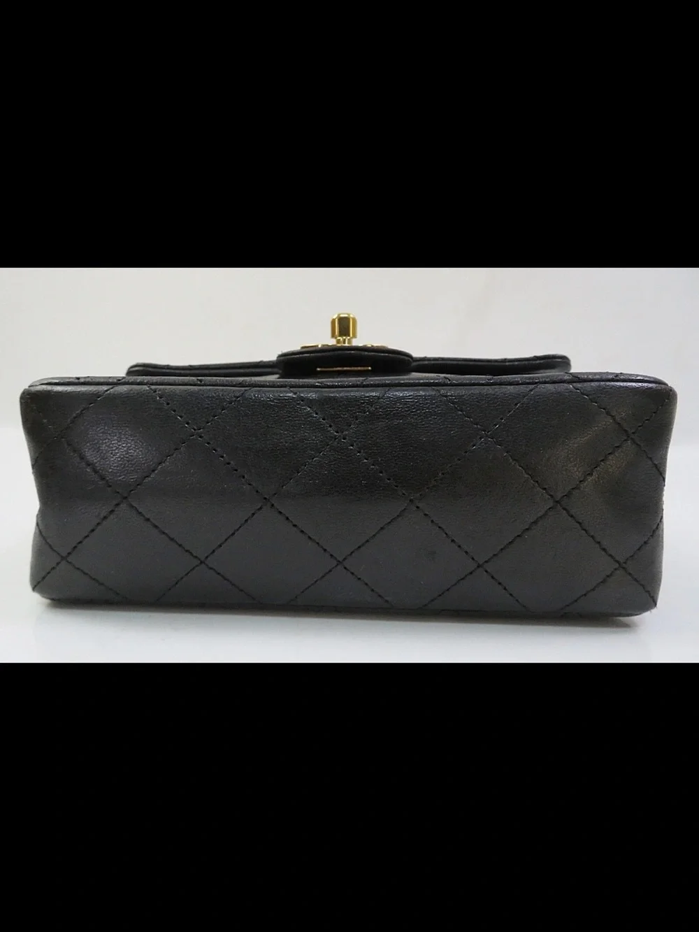 CHANEL Black Quilted Lambskin Crossbody with Gold Chain